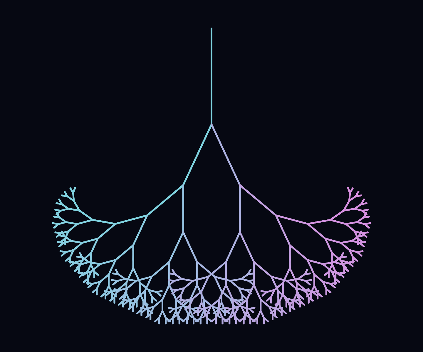 Recursive tree, depth 8